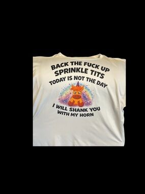 White Graphic Kids T-Shirt with Colorful Unicorn